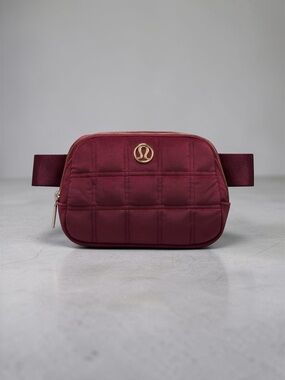 Lululemon Everywhere Belt Bag Quilted Velour Wine Berry Velvet Crossbody Bag NWT